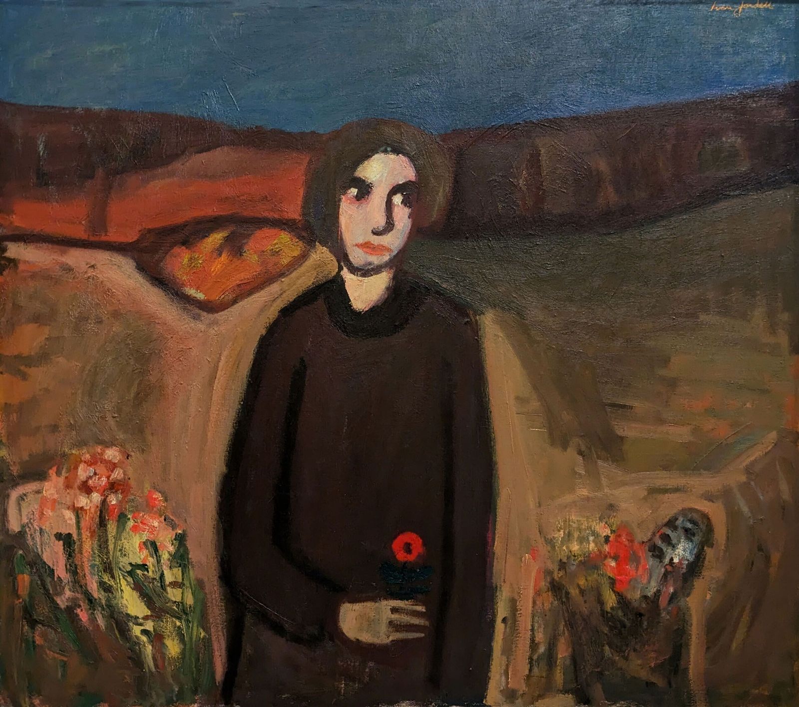 Ivan Jordell (1901 1965) 'Girl With A Flower' photo furniture