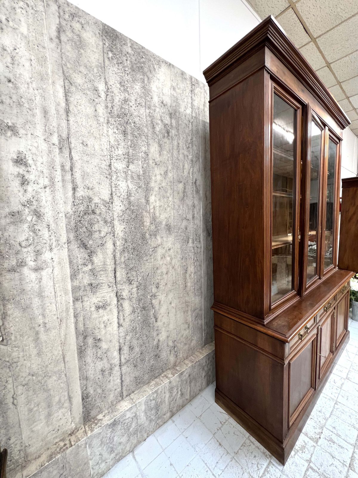 French Tailors Shop Walnut Wood Glazed Dresser photo Furniture