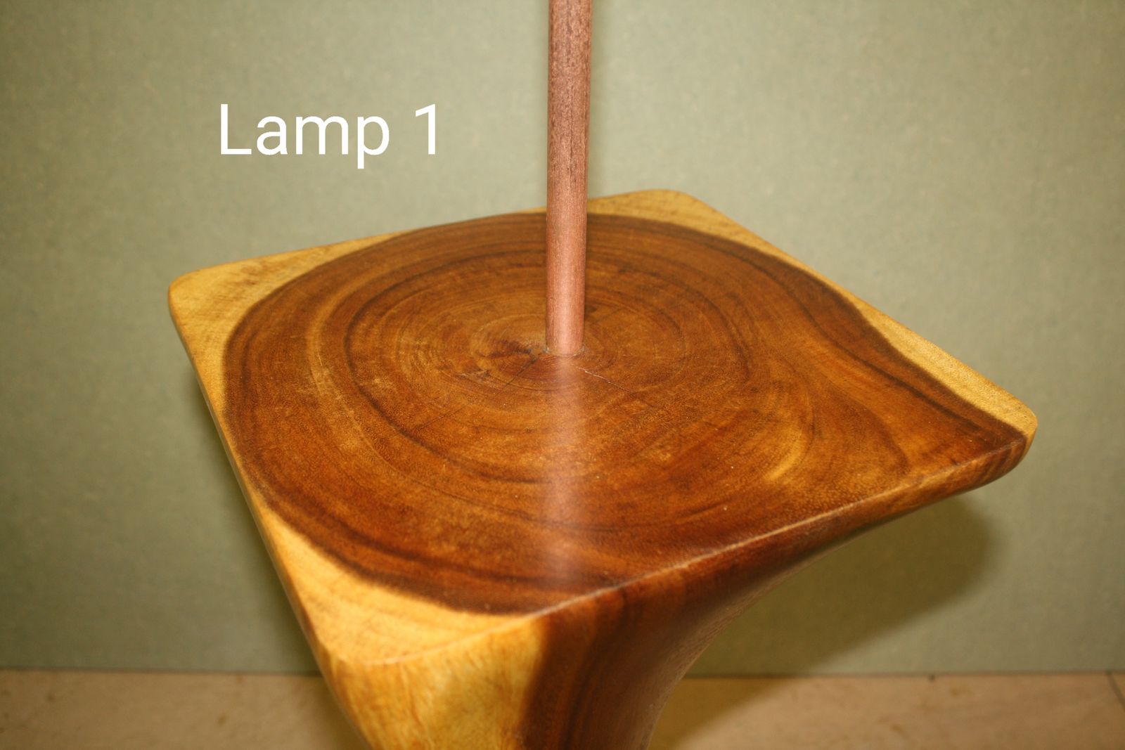 photo for sale Twisted Acacia Wood Floor Lamps With Beautiful Floral Handcrafted Shades