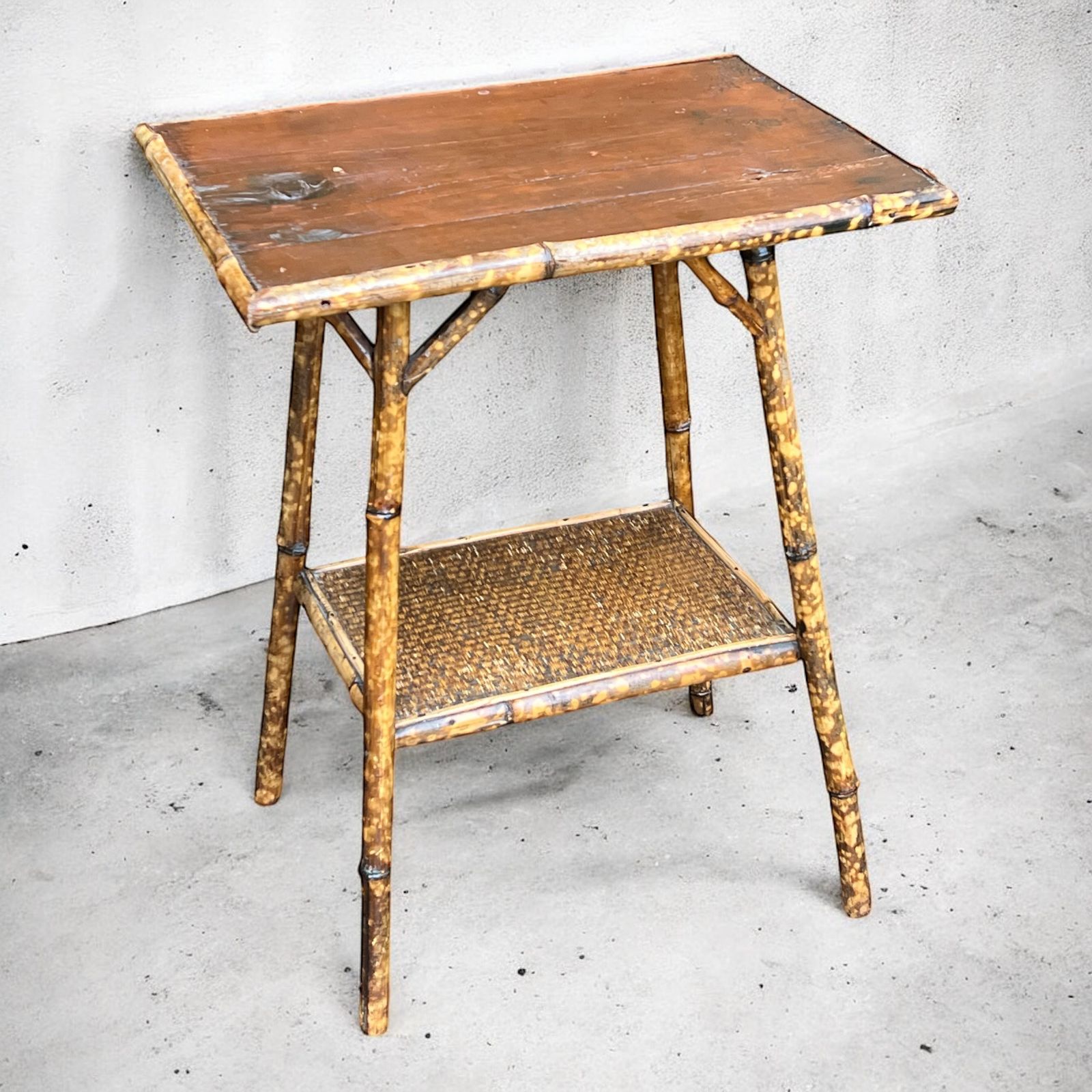 Antique Bamboo Side Table, Early 20th Century