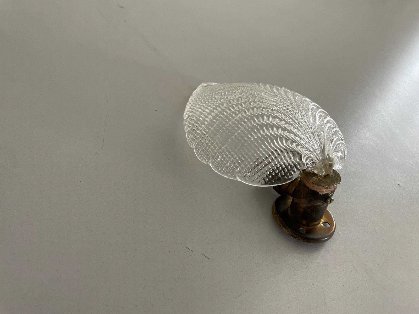 Mid Century Glass And Brass Sconce Still Of Barovier & Toso, 1950s, Italy photo Lighting