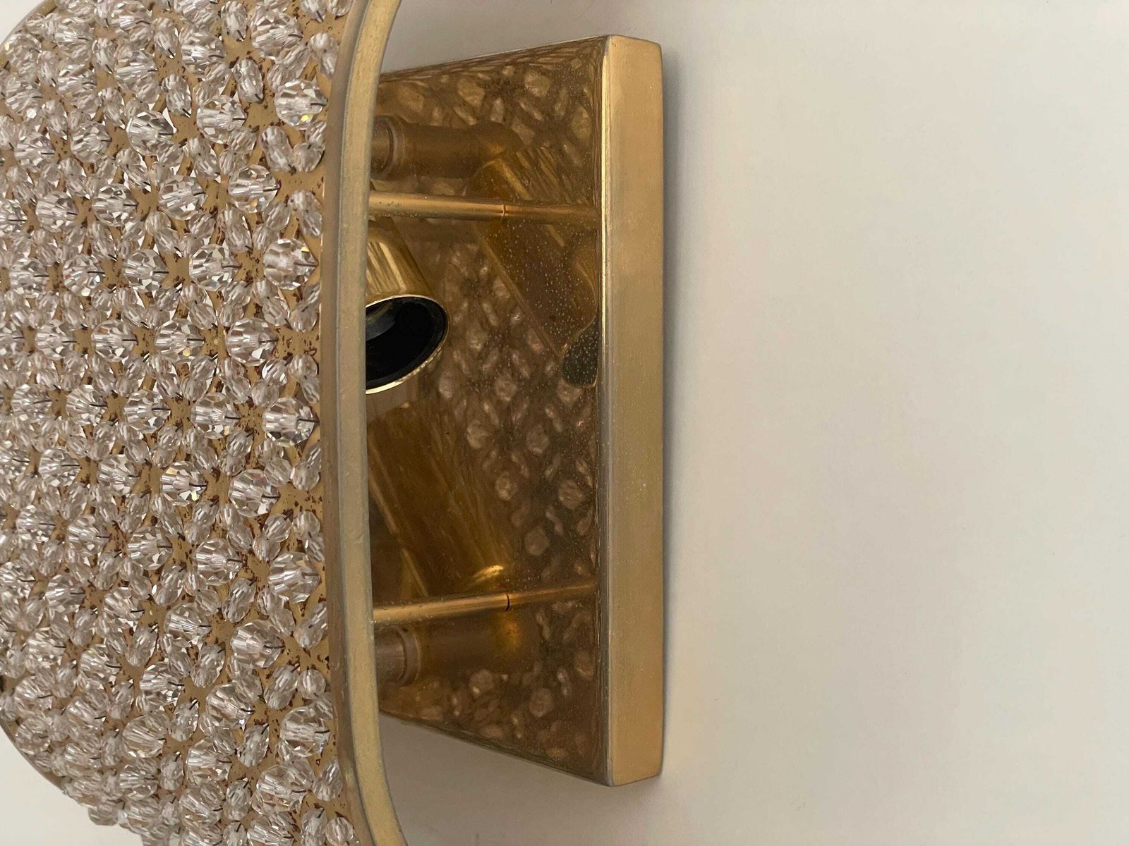 Crystal Glass And Brass Single Sconce, 1960s, Italy photo furniture