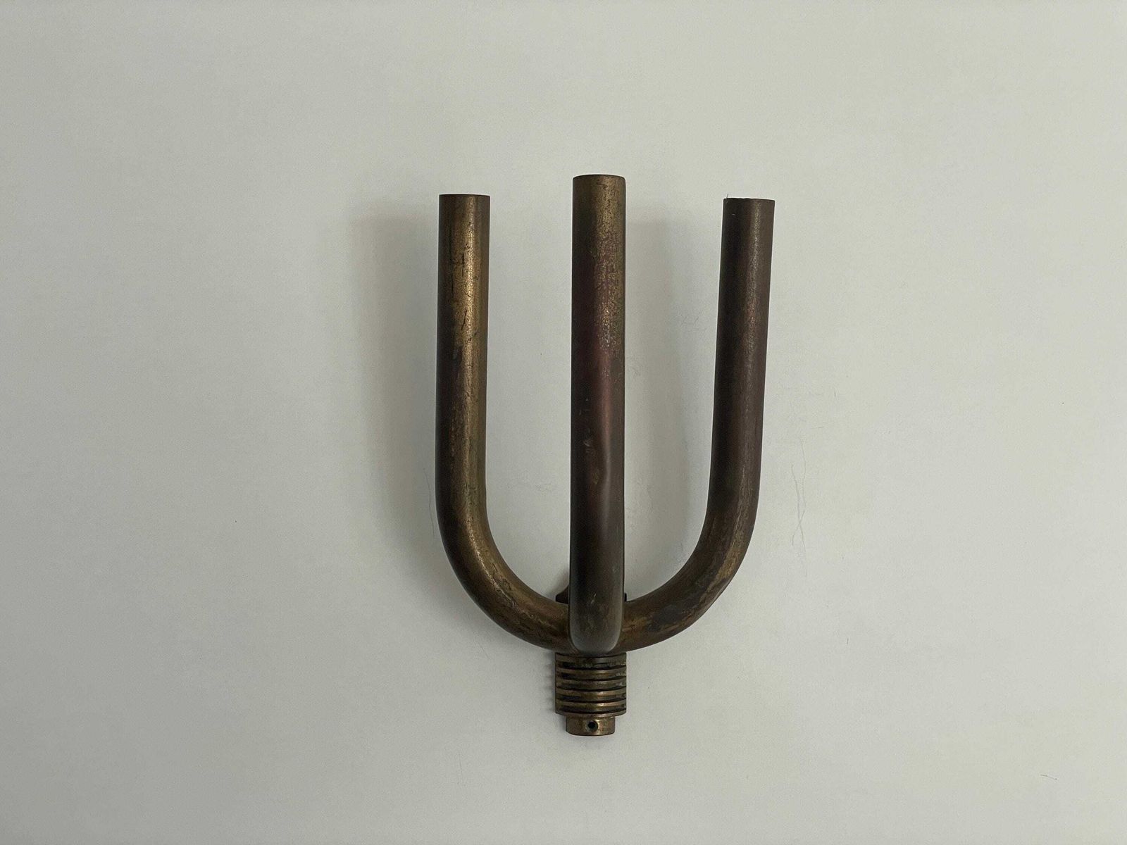 Art Deco Brass 3 Head Pair Of Sconces, 1950s, Italy photo 2756.0