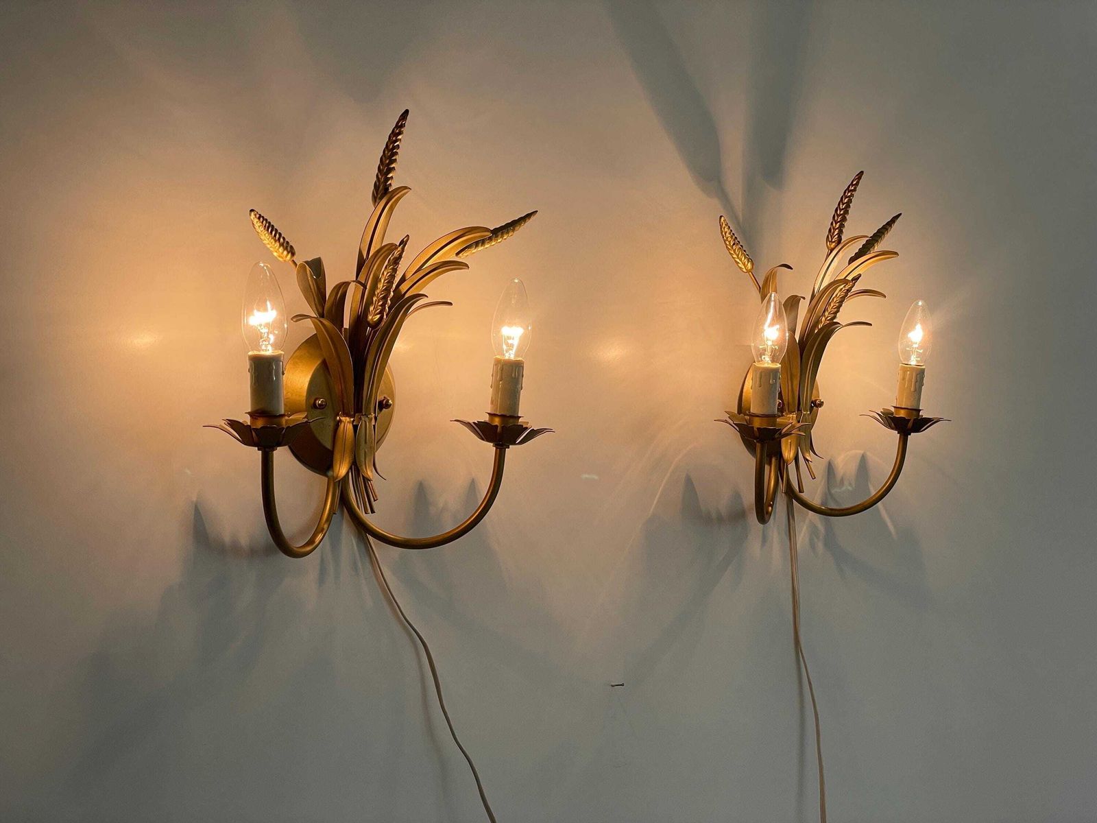 Brass 2 Armed Pair Of Wall Lamps By Zicoli Limbach, 1970s, Germany photo 772.0