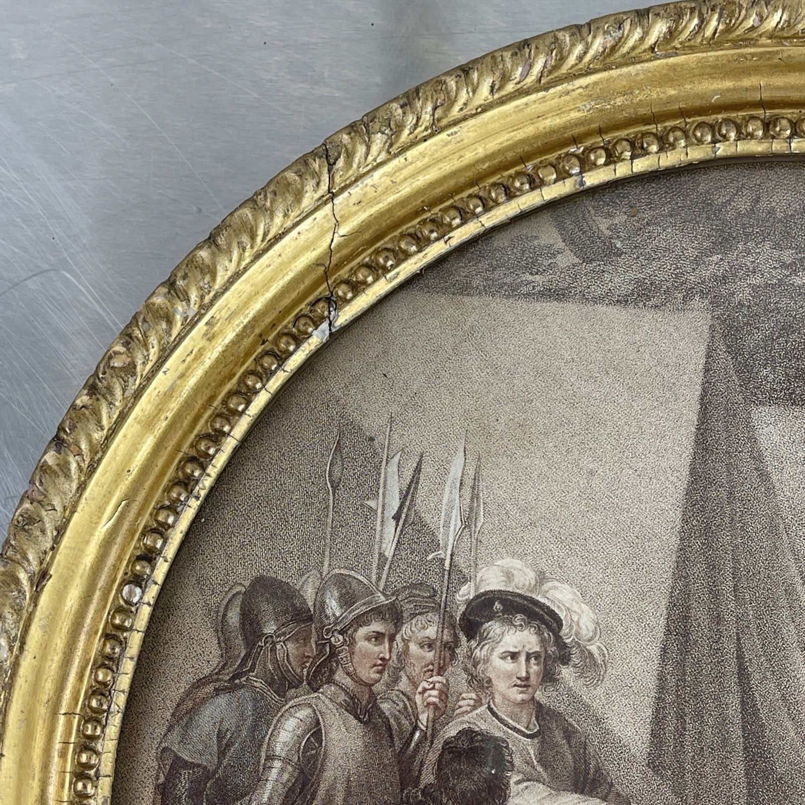 Francisco Bartolozzi Italy Stipple Art 18th Century Round Frame Woman In Chains photo Art