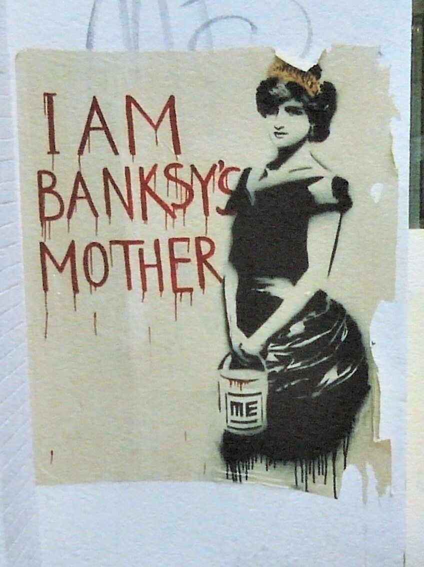 Banksy " I Am Banksys Mother " Limit. Lithograph Arches Handmade Handmade 17/300 photo for sale