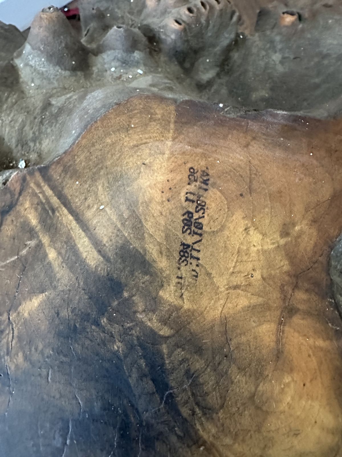 Vintage Redwood Burl Coffee Table, Live Edge Dated 1982 photo furniture