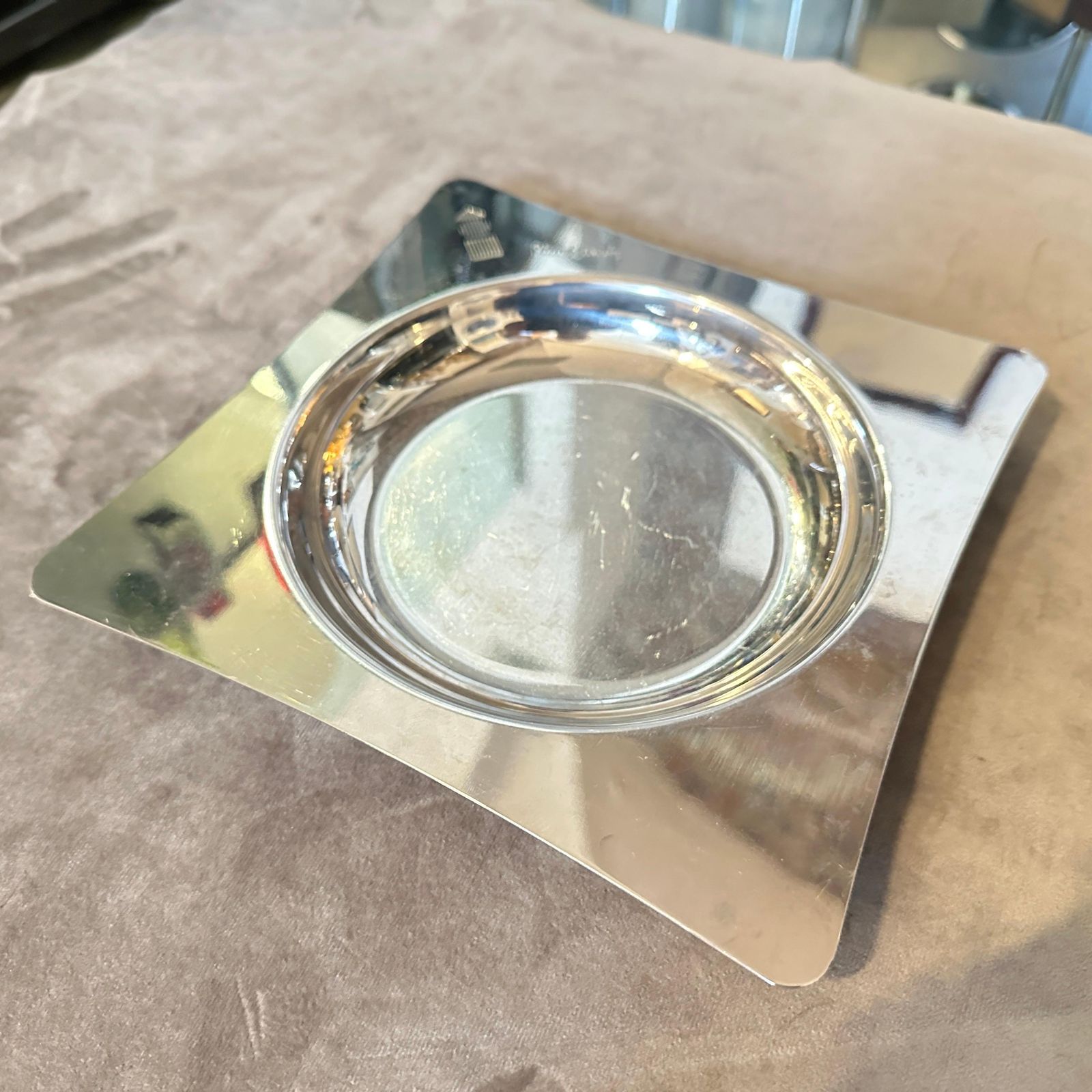 1980s Mid Century Modern Silver Plated Vide Poche By Pierre Cardin photo furniture