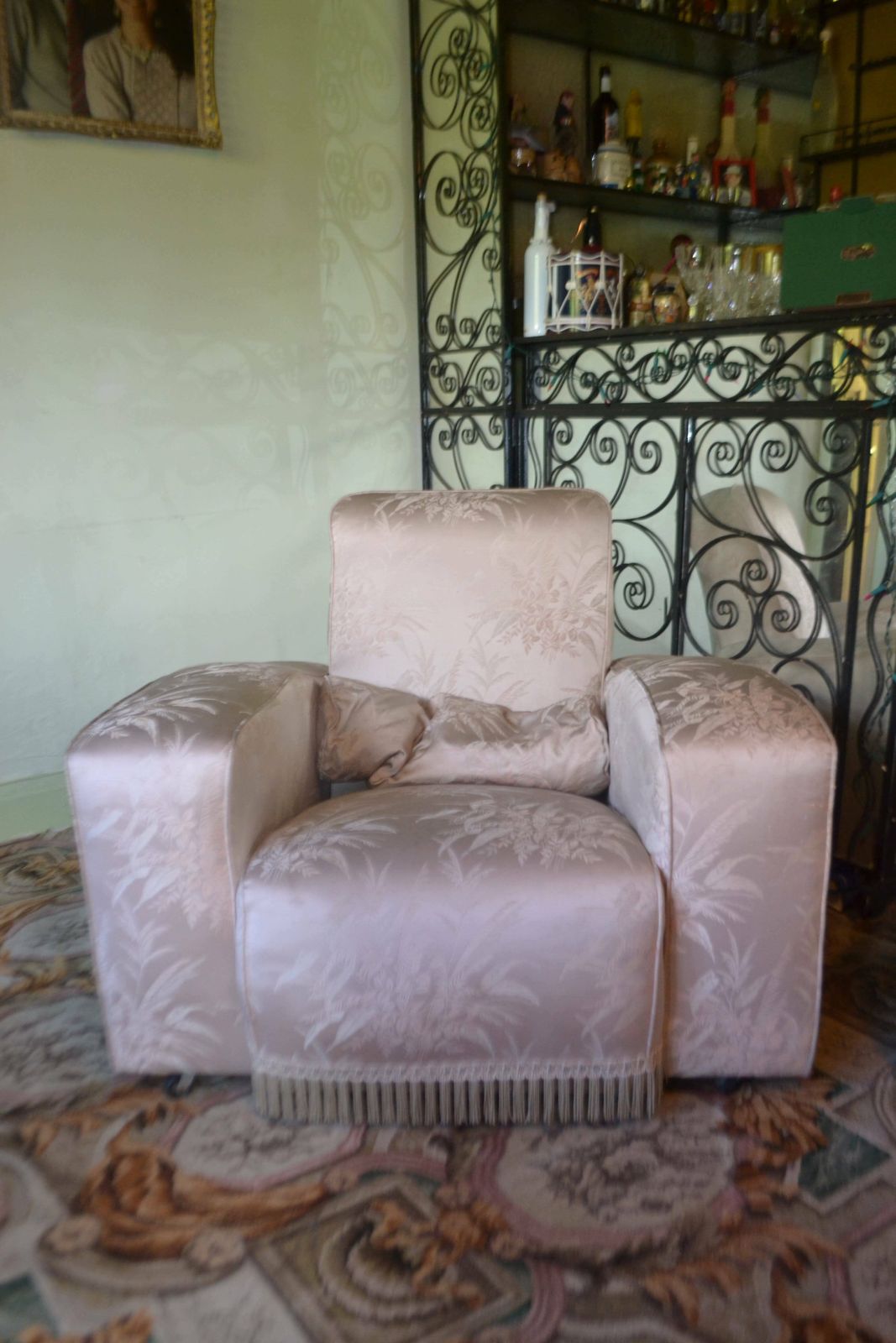 1930's Art Deco Club Suite Pure Silk Upholstered
