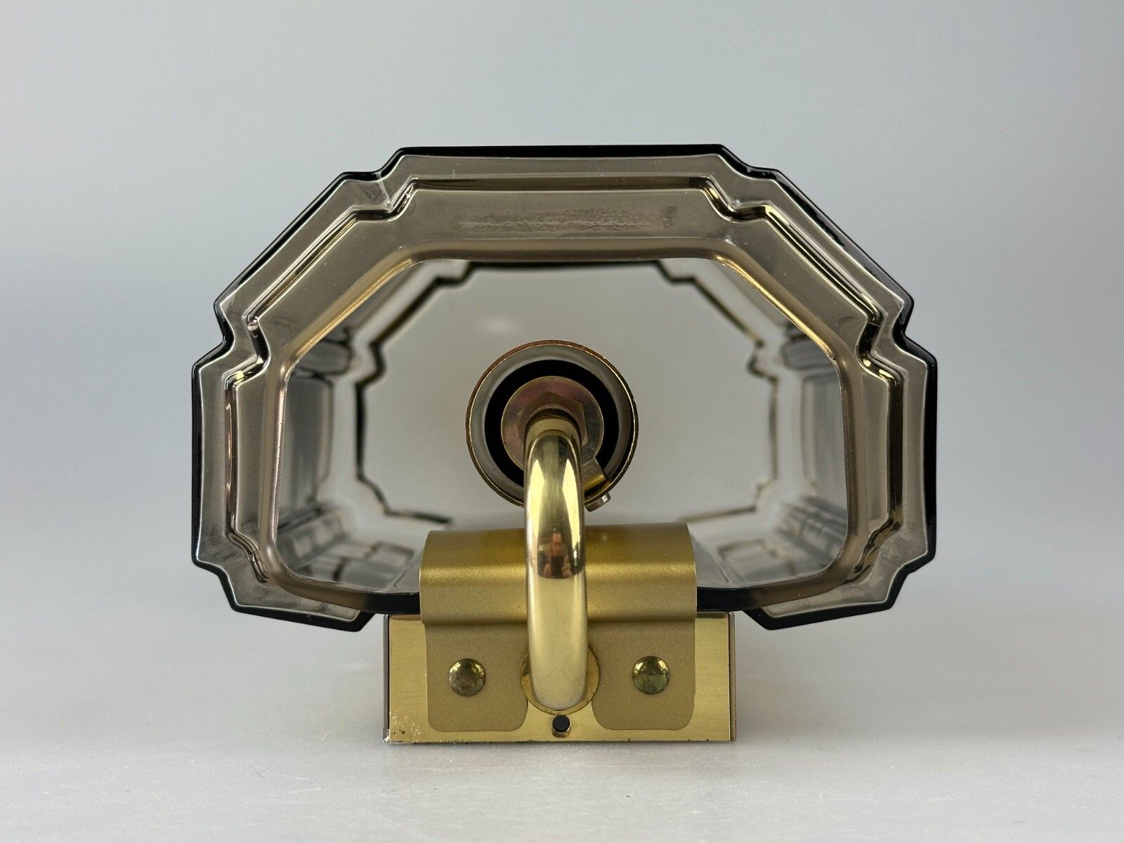 60s 70s Wall Lamp Glashütte Limburg Germany Glass & Metal Age Design photo Lighting