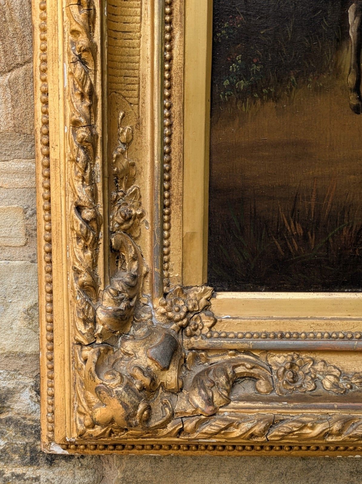 photo furniture Antique Oil Painting Girl And Goat 19th Century Manner Of Hermann Werner