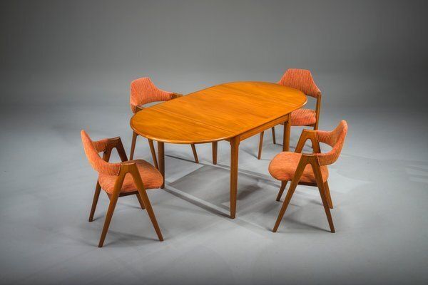 Furniture Vintage Danish Compass Dining Chairs By Kai Kristiansen, 1960s, Set 4 photo