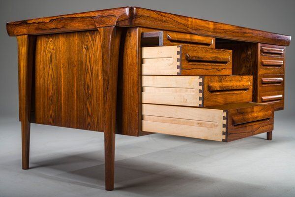 Danish Modern Executive Desk By Ib Kofod Larsen For Faarup Møbelfabrik, 1960 photo vinterior