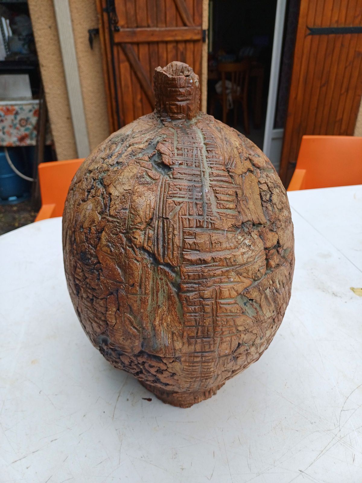 photo for sale Ceramic Grés By Catherine Wolf, Height: 39 Cm, Length And Width: 34 Cm By 28 Cm, Weight: 10 Kg, Very Good Condition,