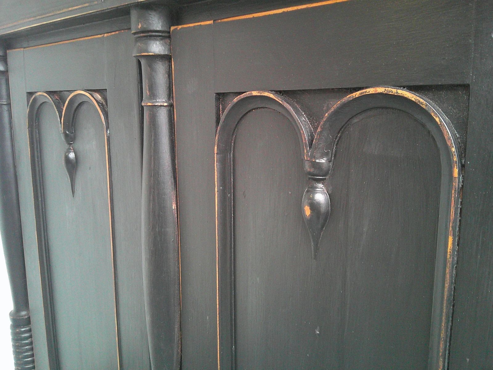 A Beautifully Painted Black Pine Georgian 1 Piece Hall Wardrobe photo buy