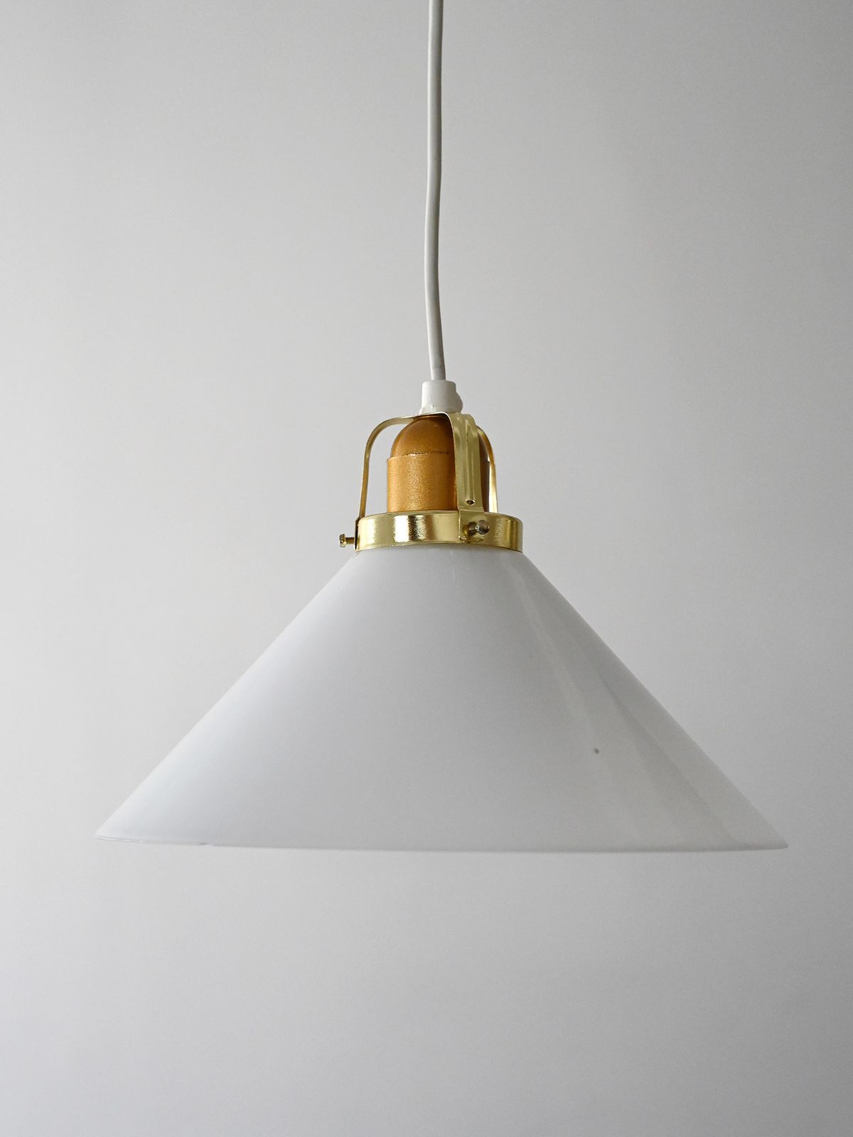 Scandinavian 1950s Glass And Brass Pendant Lamp photo furniture