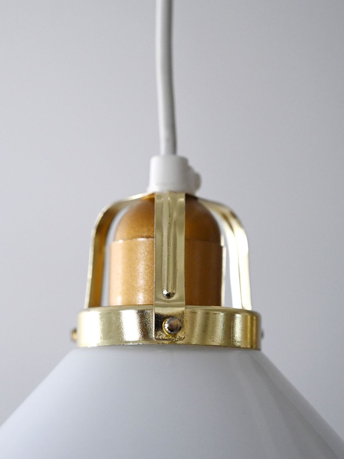 Scandinavian 1950s Glass And Brass Pendant Lamp photo 250.0