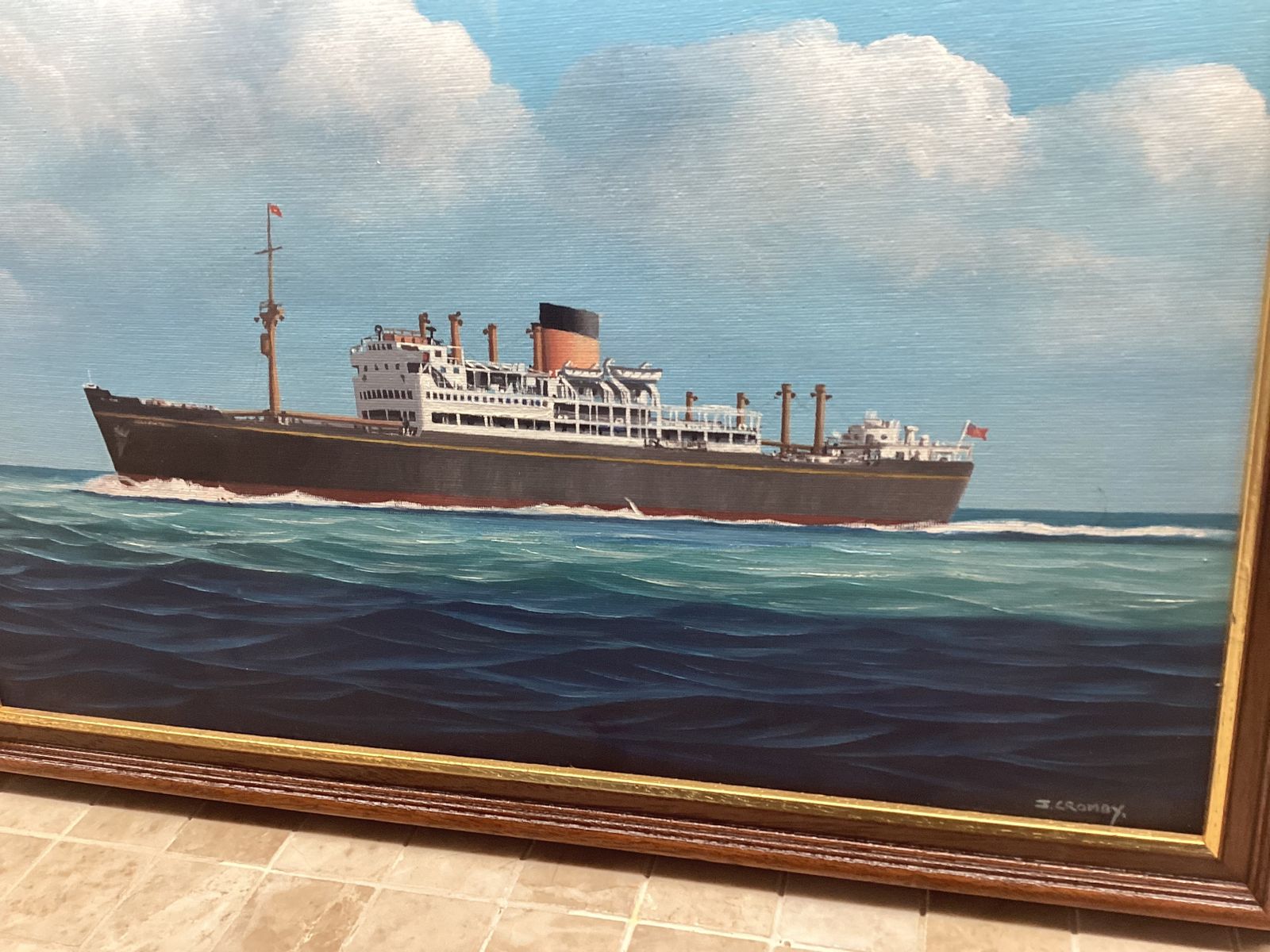 M.V.Staffordshire Bibby Shipping Co At Sea By John Cromby photo for sale