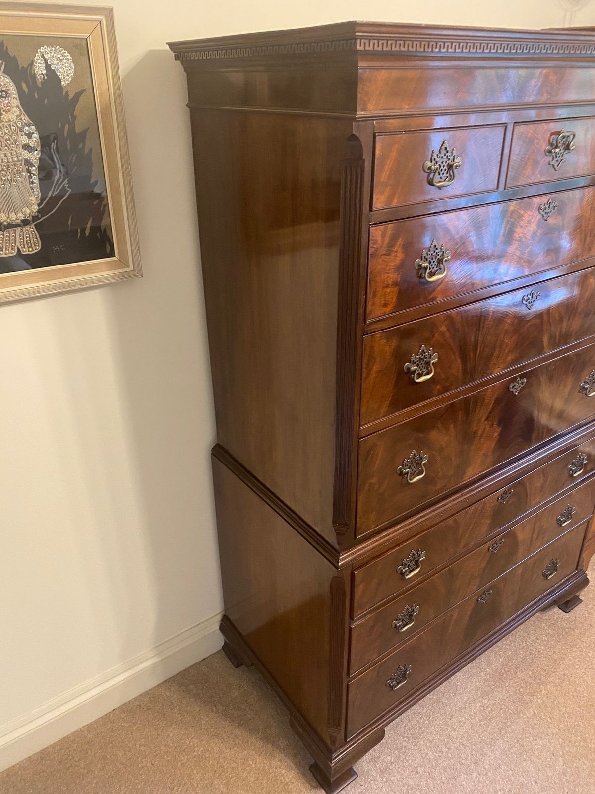 Geroge III Design   Figured Mahogany Tallboy   Waring & Gillow photo for sale