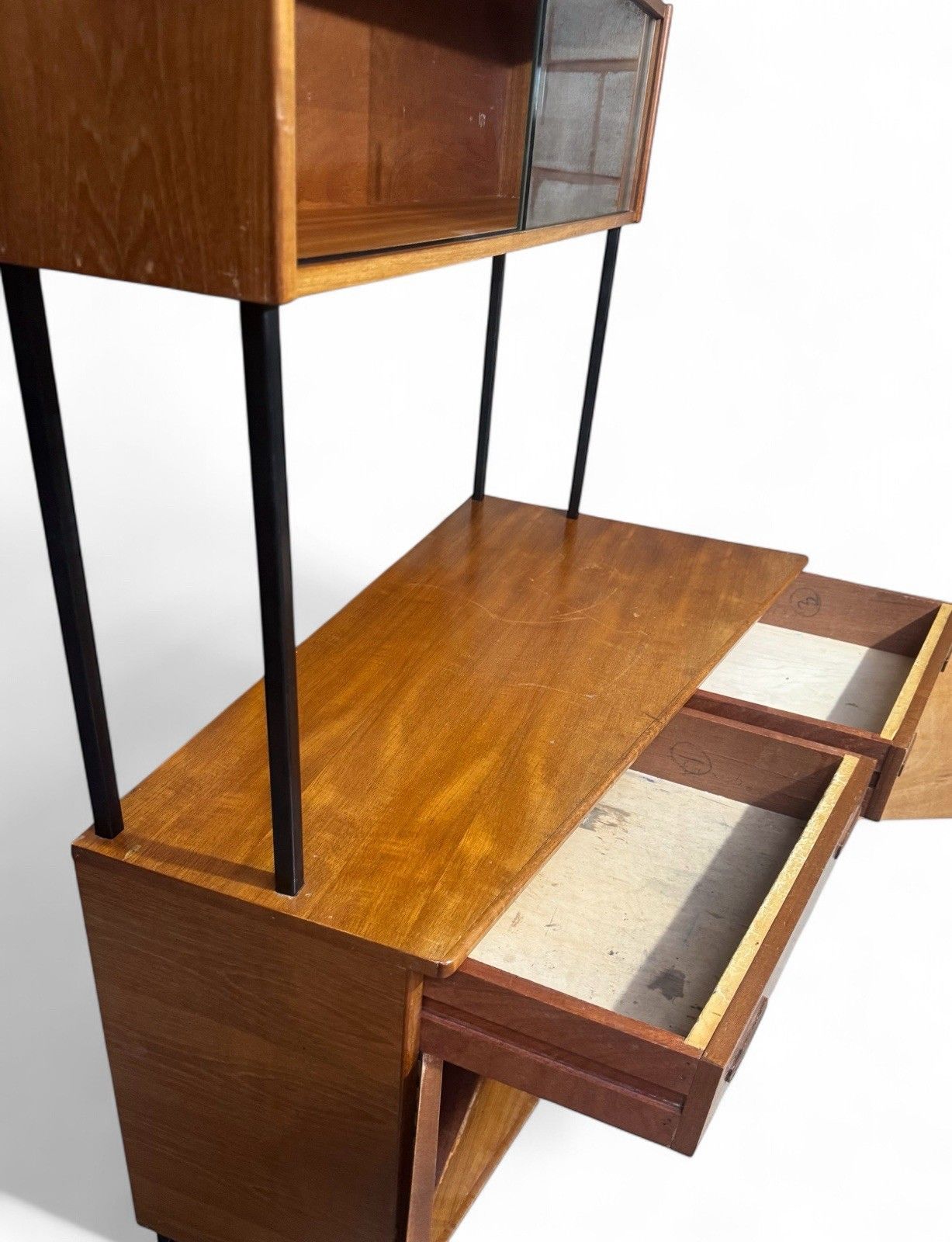 Swedish Teak Bookcase Room Divider Drinks Bar Mid Century Retro C1970s photo vintage