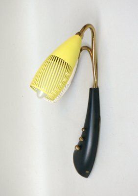 5890.0 Brass, Yellow, Beige And Black Wall Lamp Set From Gebrüder Cosack, 1950s, Set Of 8 photo