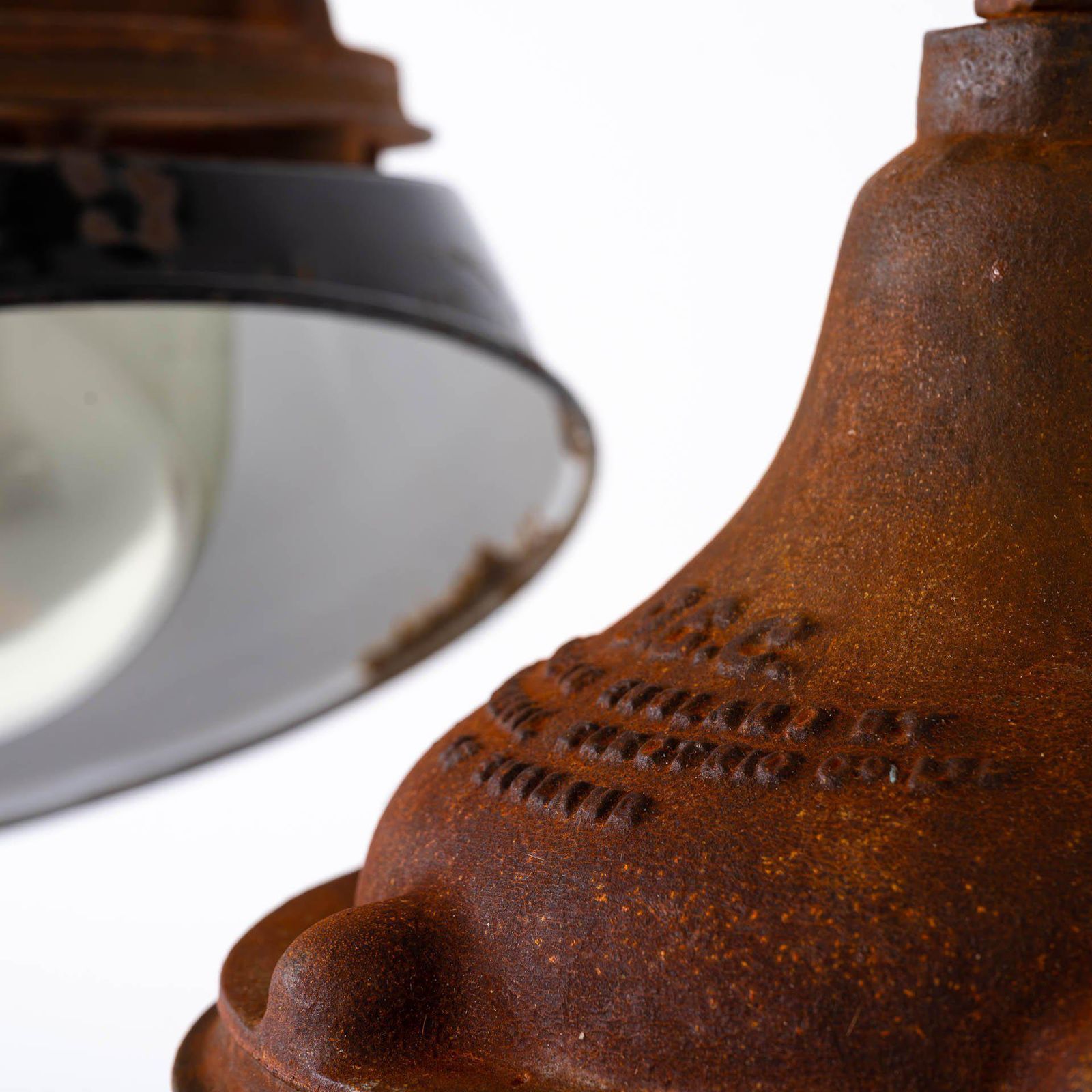 Vintage Heavy Industrial Rusted Finish Flameproof Pendant Lights By Gec photo 425.0