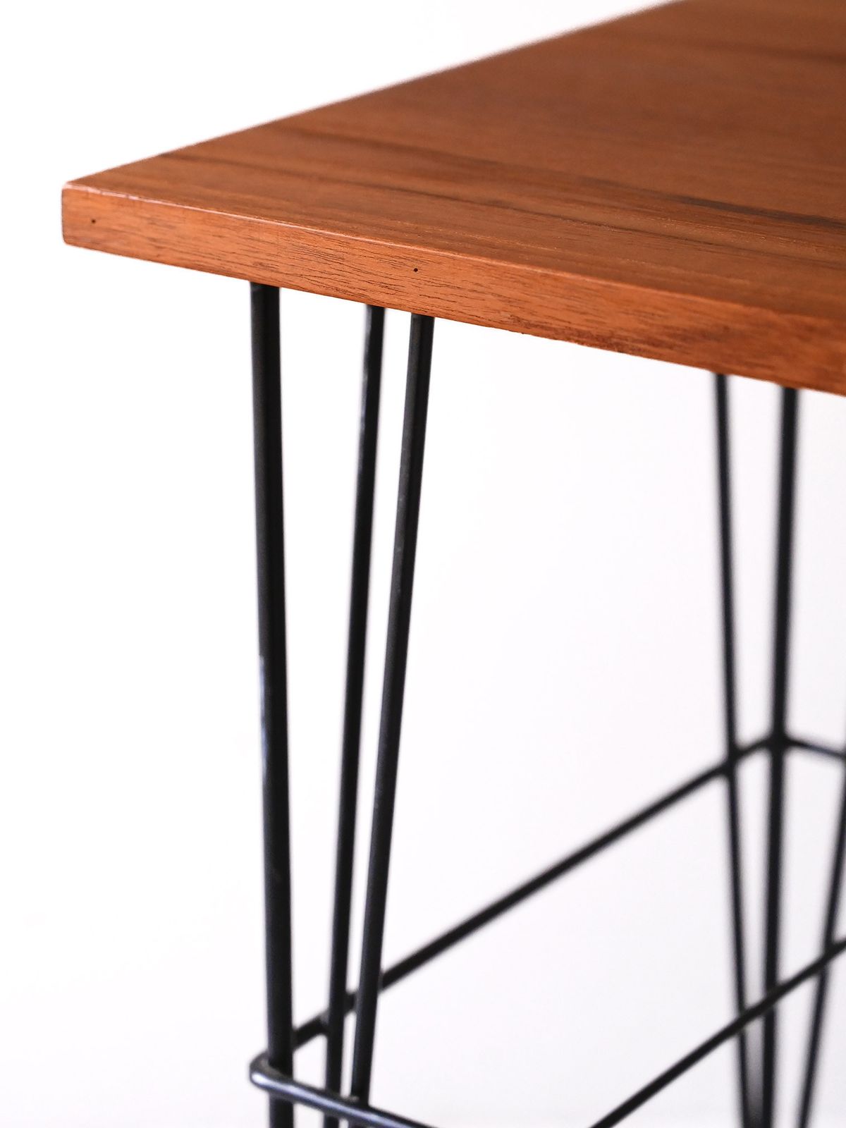 Vintage Scandinavian Bedside Table In Wood And Metal photo vintage