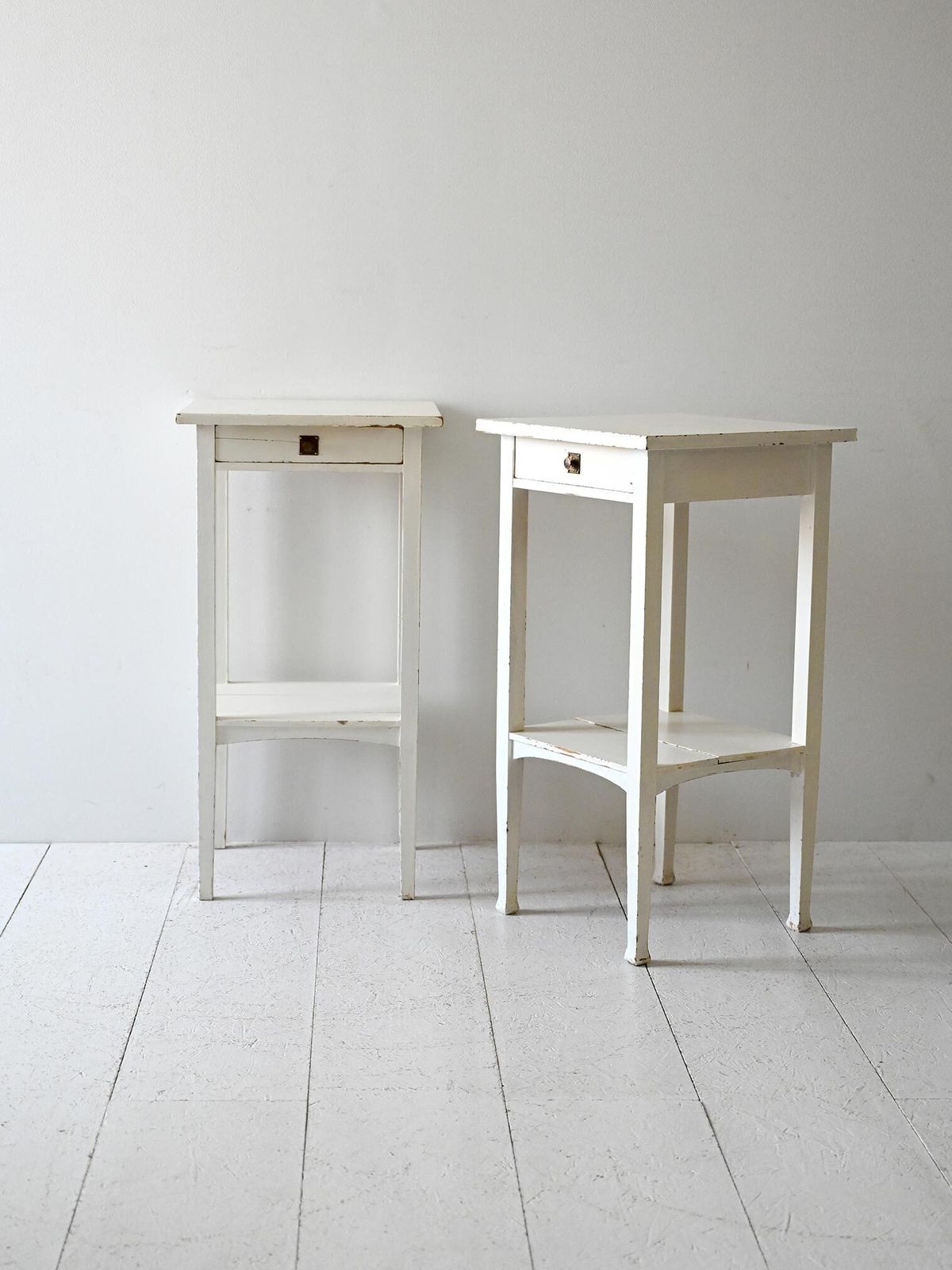 Pair Of Scandinavian Bedside Tables, Mid Twentieth Century, Painted In White photo furniture