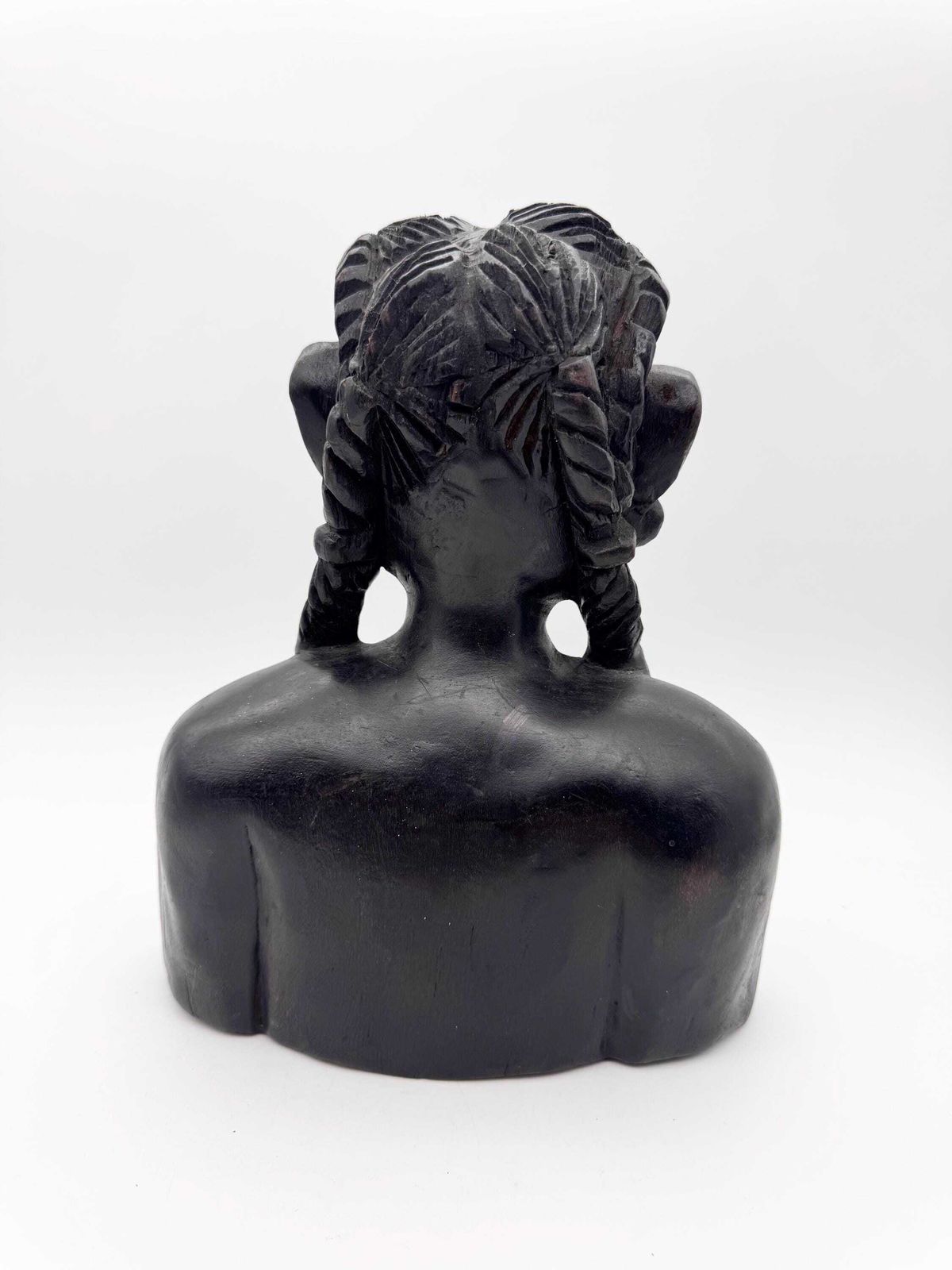 African Ebony Woman Bust, Wooden Woman Statue, African Sculpture photo 120.0