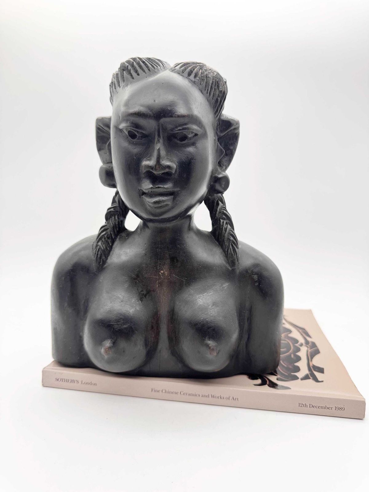 African Ebony Woman Bust, Wooden Woman Statue, African Sculpture photo buy