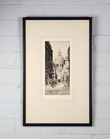 J M Bull Etching St Paul's, Watling Street. Early 20th Century