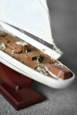 Mid Century Scandinavian Modern Wooden J Class Ranger J5 Yacht Model, 1960s photo Home Decor