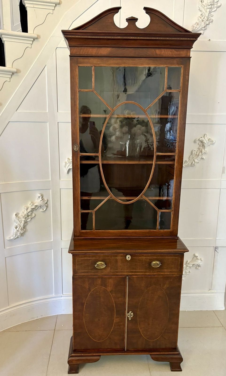 Outstanding Quality Antique 19th Century Mahogany Inlaid Bookcase photo 2950.0