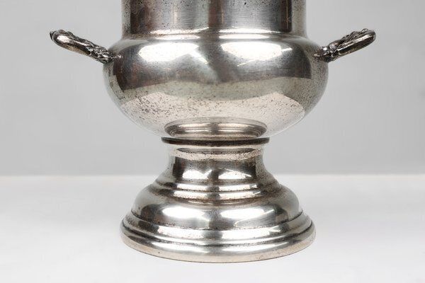 Mid Century French Silver Plated Copper Champagne Bucket, 1890s photo furniture