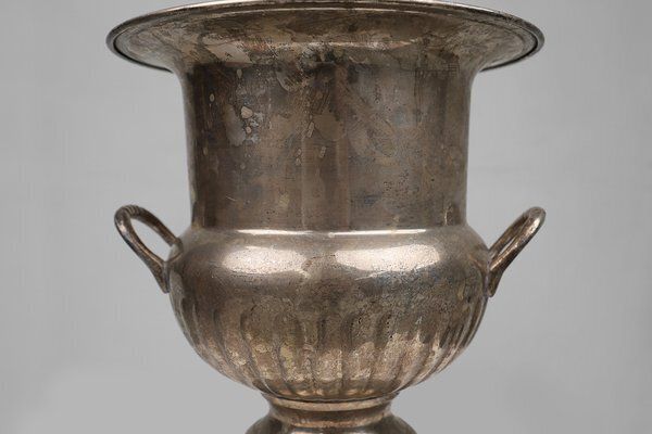 Antique Medicis Shaped Silver Plated Copper Champagne Bucket, 1890s photo furniture
