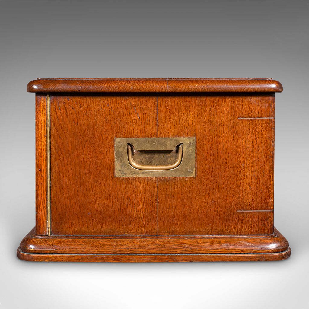 Antique Cutlery Canteen, English, Oak, Flatware Chest, Walker & Hall, Edwardian photo vintage