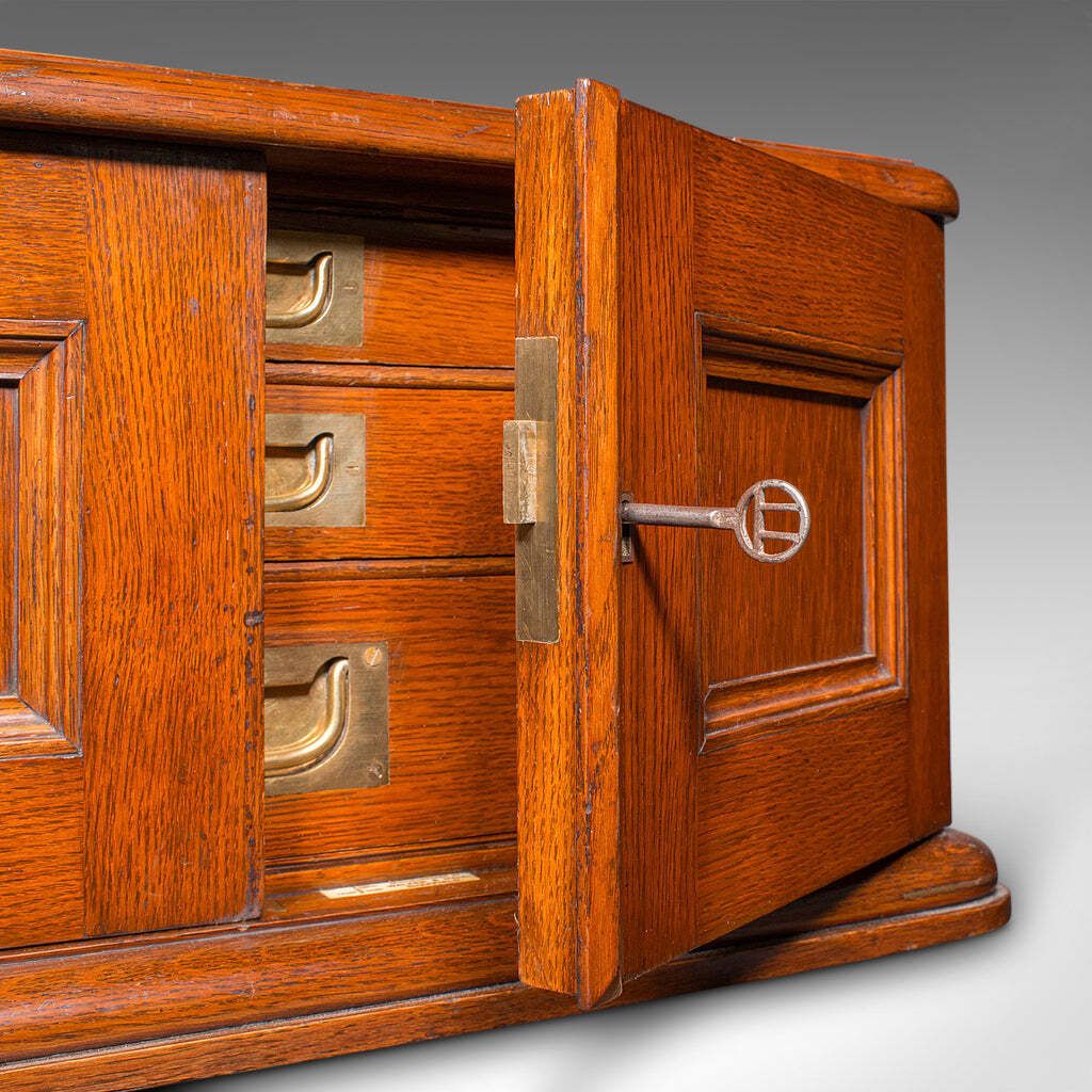 photo for sale Antique Cutlery Canteen, English, Oak, Flatware Chest, Walker & Hall, Edwardian