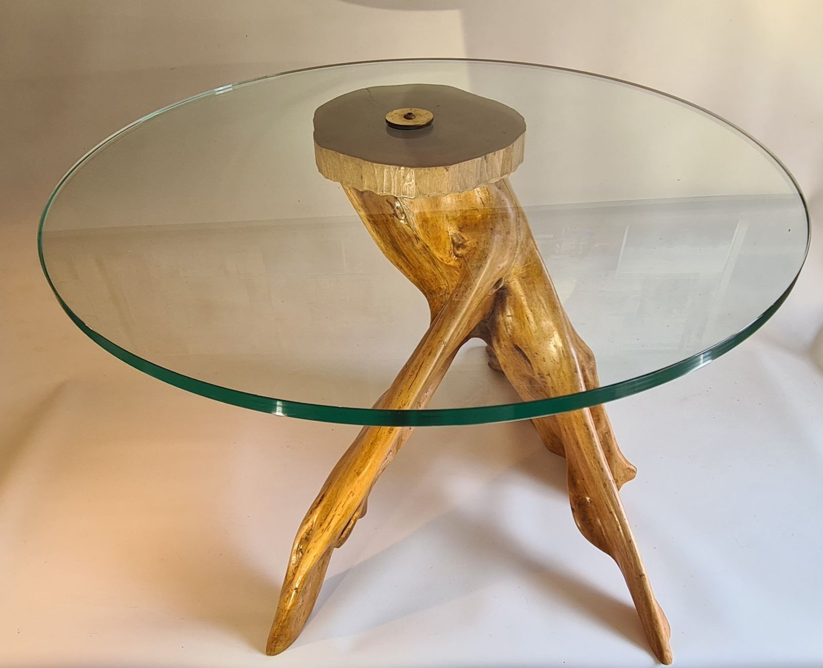 Driftwood Glass Top Table., 2010s photo Furniture