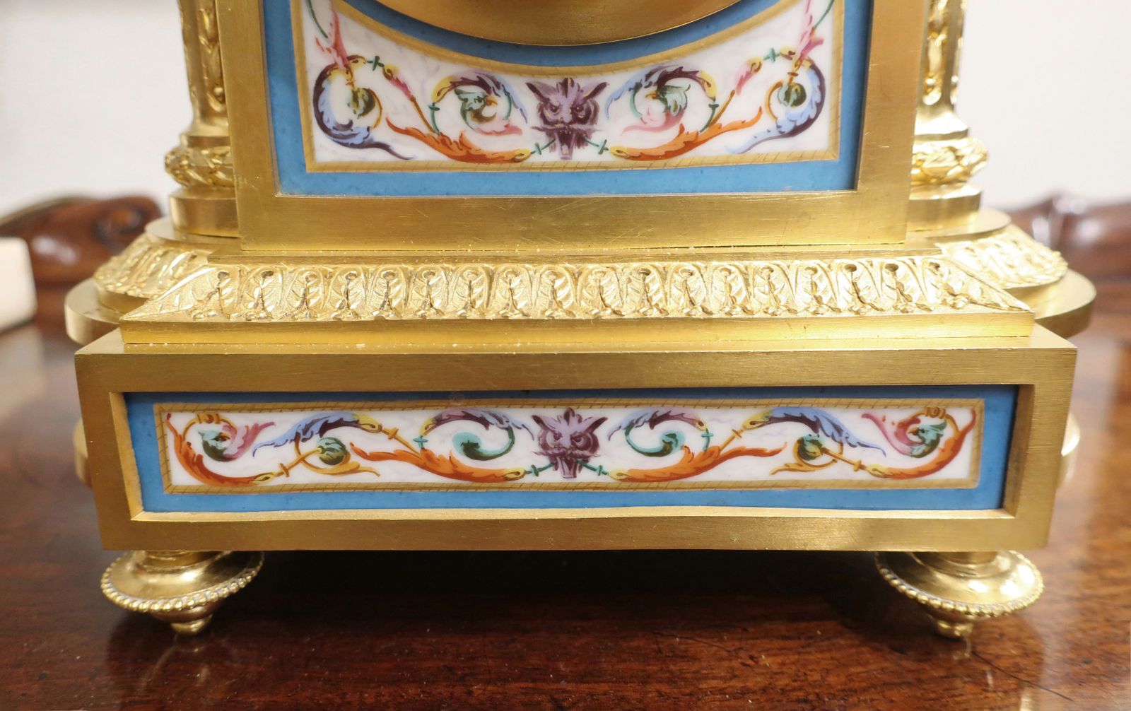French Victorian Bronze Gilt And Porcelain Mantel Clock photo 1700.0