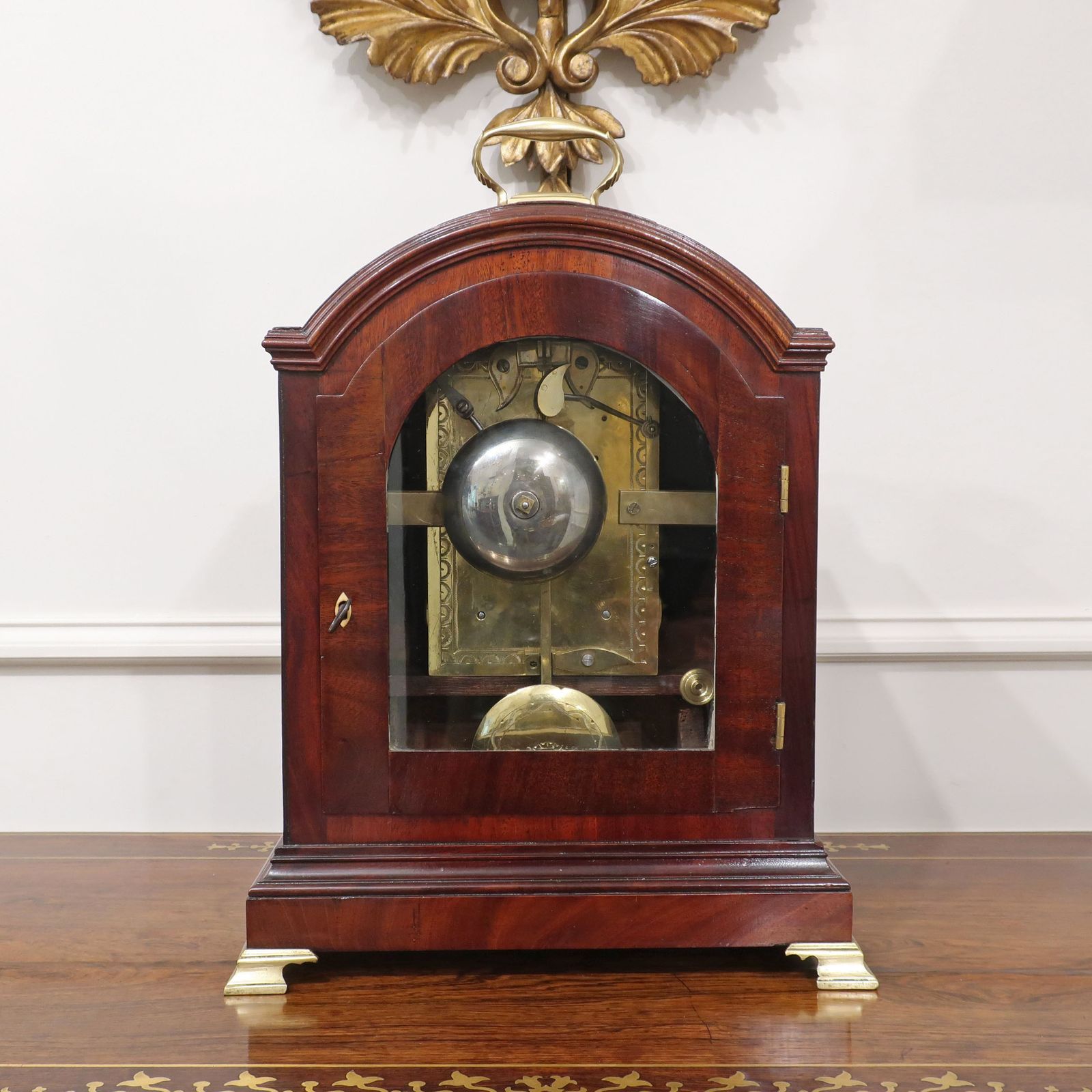 4300.0 English Regency Mahogany Pad Top Bracket Clock By Rives photo
