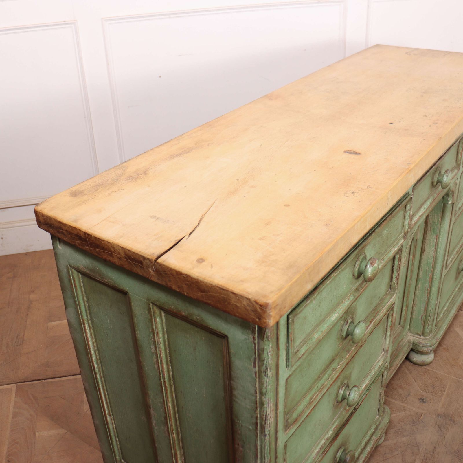 Furniture English Painted Dresser Base, 1800s photo