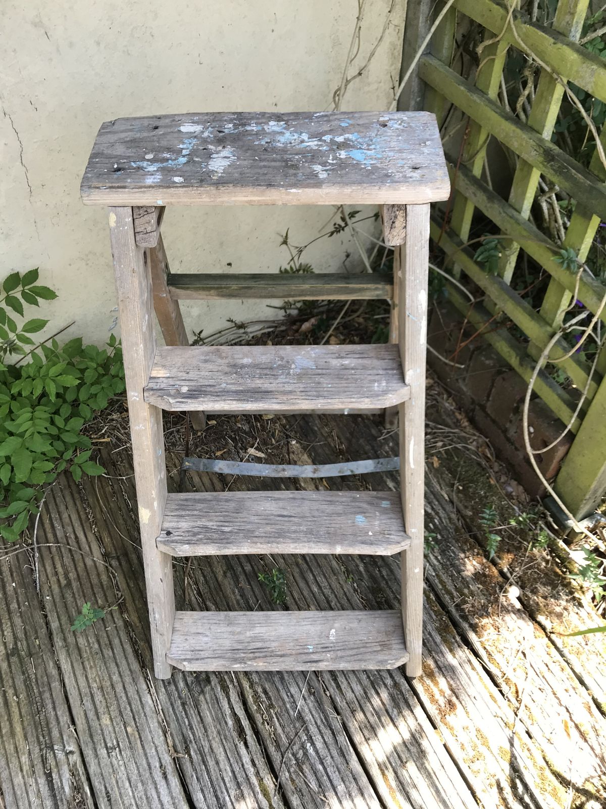 Weathered Pine Decorators Folding Steps Rustic Display Stand photo 55.0