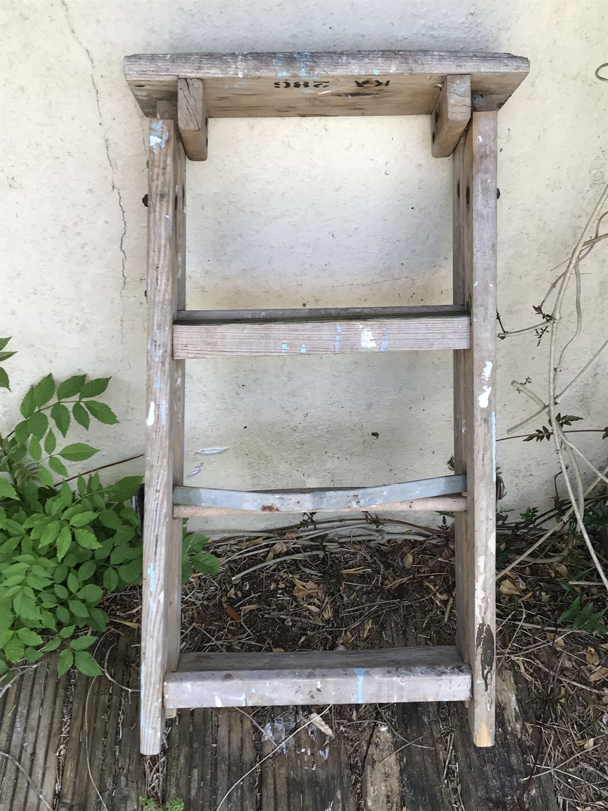 Weathered Pine Decorators Folding Steps Rustic Display Stand photo vintage