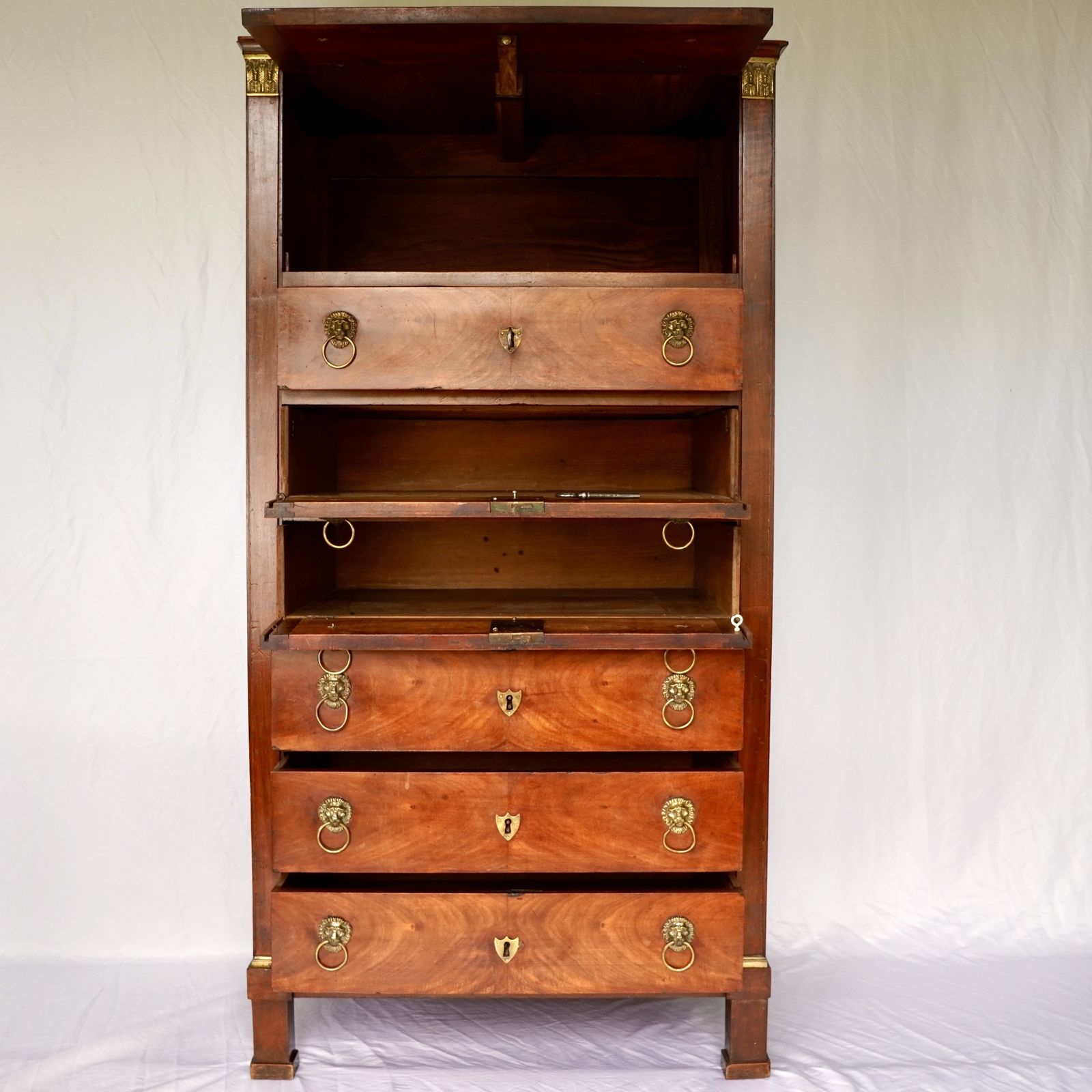 French Empire Walnut Tall Chest Of Drawers photo furniture