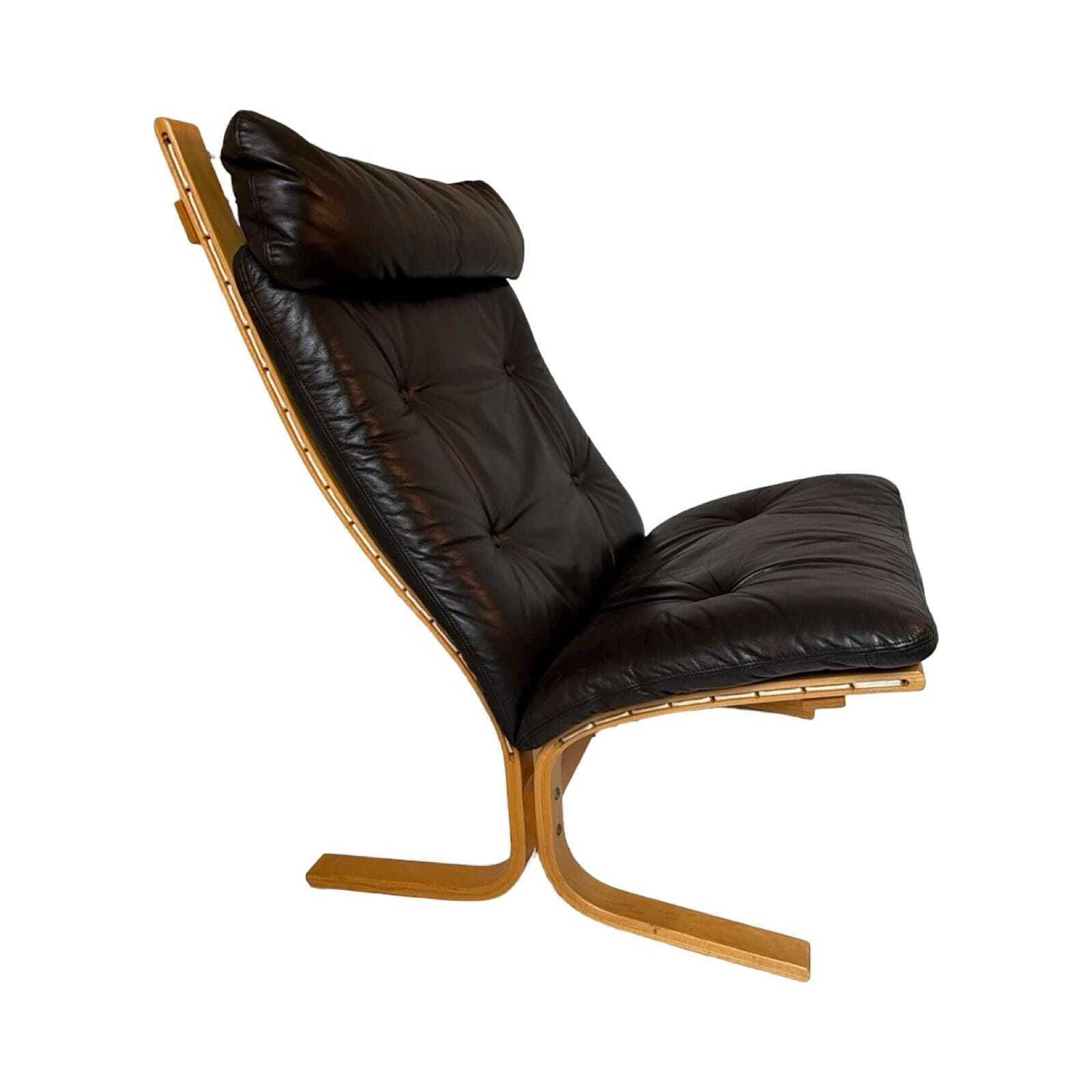 Ingmar Reling For Westnofa   Siesta Chair   Bentwood Sling Chair   Brown Leather photo for sale