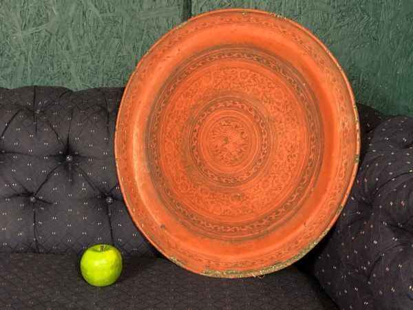 A Fine Antique Chinese Cinnabar Red Charger