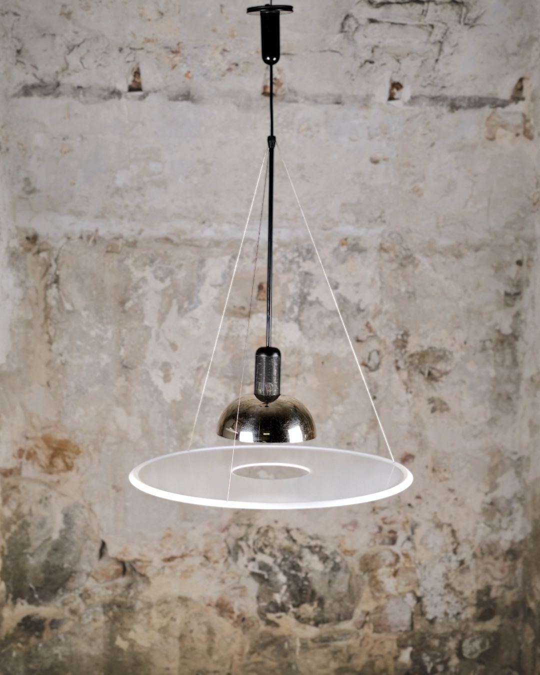 Pair Of Frisbi 850 Pendant Lights, Castiglioni For Flos photo vintage