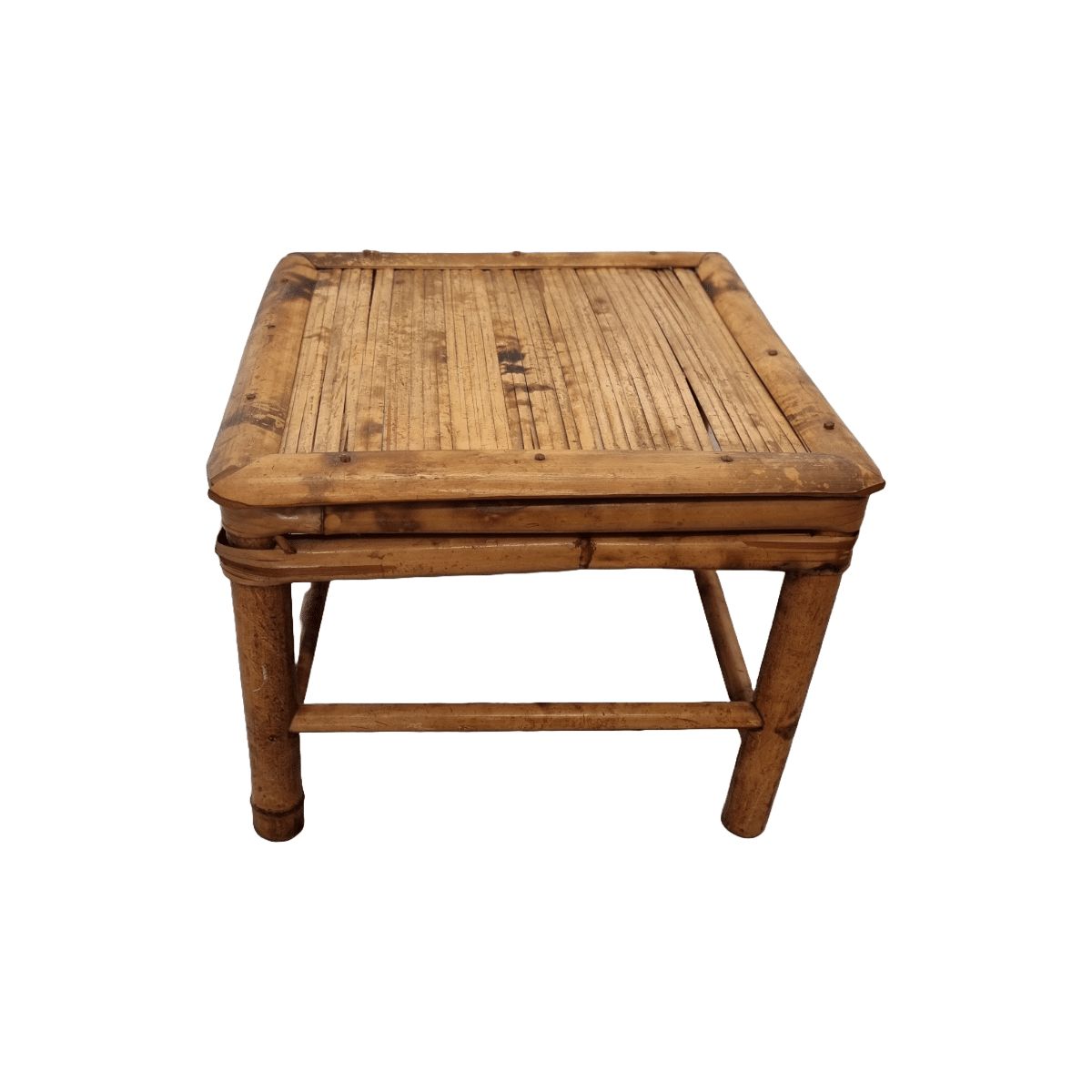 Vintage Turtle Color Bamboo Plant Table, Mid Century photo for sale
