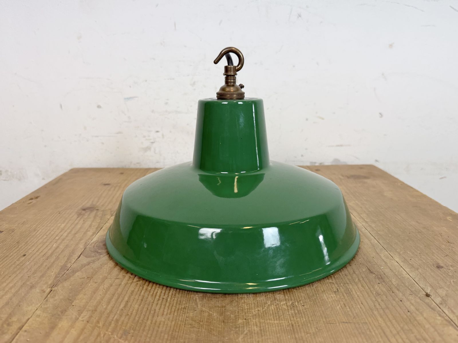 Industrial Green Enamel Factory Pendant Lamp , 1960s photo buy