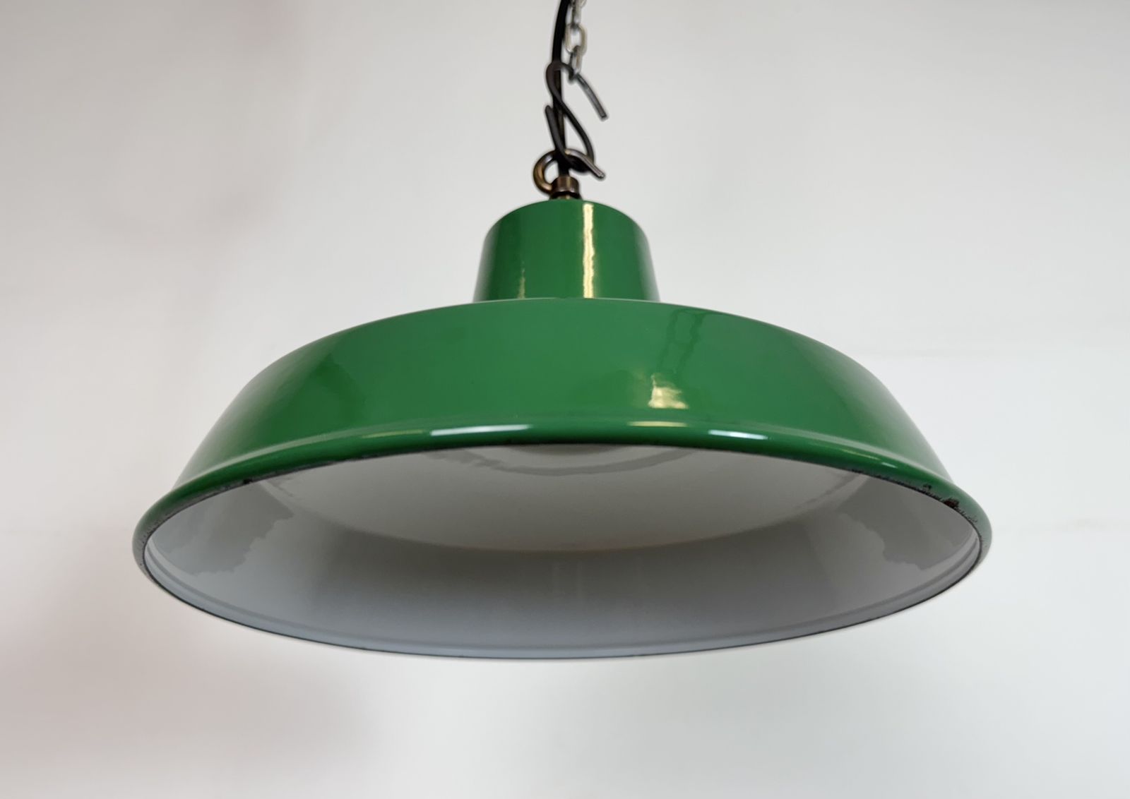 Lighting Industrial Green Enamel Factory Pendant Lamp , 1960s photo